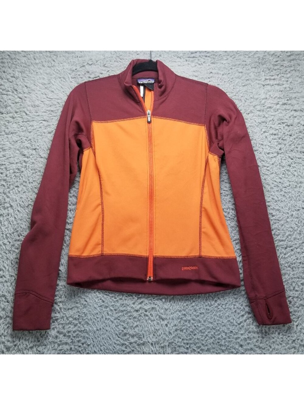 Patagonia Jacket Womens Small Burgundy Orange Full Zip Polyester Gorpcore